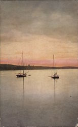 Two Boats at Sunrise Postcard