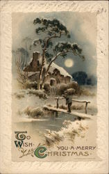 To Wish You A Merry Christmas - Winter Scene Postcard