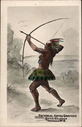 Ecuadorean Man with Bow and Arrow Postcard