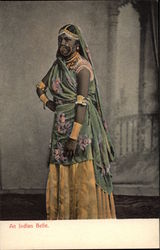 Indian Woman in Traditional Sari and Costume Postcard Postcard