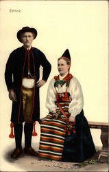 Rattvik Couple Sweden Postcard Postcard