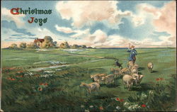 Christmas Joys - Shepherd and Sheep Postcard Postcard