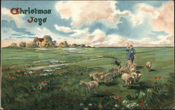 Christmas Joys - Shepherd and Sheep Postcard