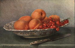 Still LIfe - Peaches & Redcurrants Postcard