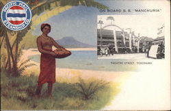 On Board S.S. "Manchuria" Postcard