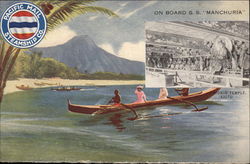 On Board S.S. Manchuria Postcard