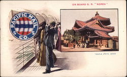 On Board S.S. Korea Postcard