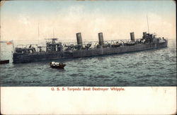 USS Torpedo Boat Destroyer Whipple Postcard