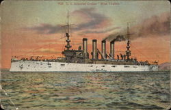 US Armored Cruiser "West Virginia" Postcard