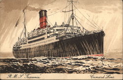 R.M.S. Tuscania - Cunard Line Postcard