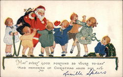 Santa Bringing Toys Postcard