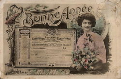 Bonne Annee - Happy New Year Beautiful Ladies Postcard Postcard