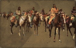 Native Americans on Horseback Postcard