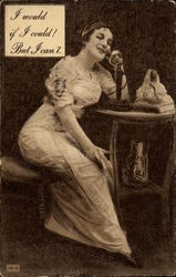 Woman Using Old-Fashioned Telephone Woman Using Old-Fashioned Telephone