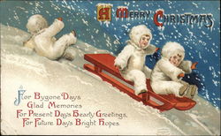 A Merry Christmas Children Postcard Postcard