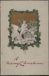 A Merry Christmas - Snowman Postcard