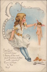 Girl with Bleeding Cupid Postcard