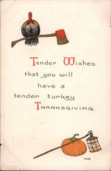Tender Wishes Turkeys Postcard Postcard