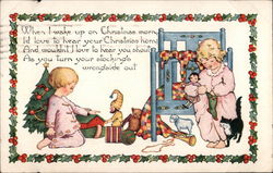 Children Opening Presents Postcard