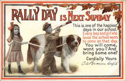 Rally Day is Next Sunday Saint Bernards Postcard Postcard