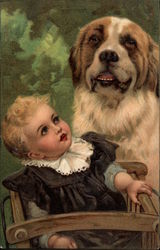 Baby and Saint Bernard Baby and Saint Bernard