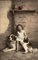 Girl with St. Bernard Girl with St. Bernard