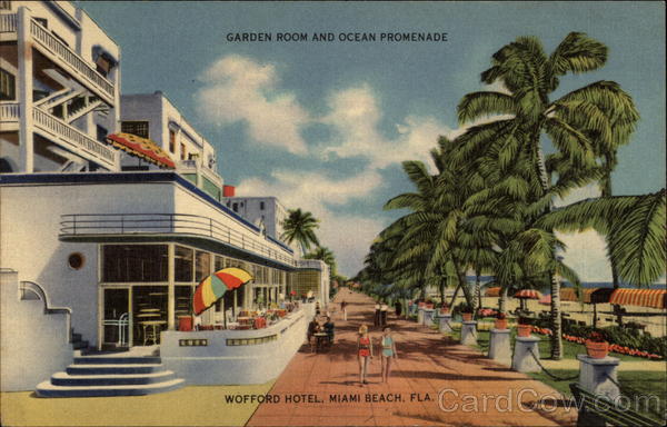 Garden Room and Ocean Promenade, Wofford Hotel Miami Beach Florida