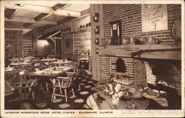Interior Homestead Room, Hotel Custer Galesburg Illinois