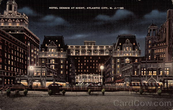 Hotel Dennis At Night Atlantic City New Jersey