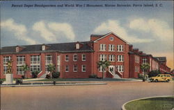 Recruit Depot Headquarters and World War I Monument, Marine Barracks Parris Island, SC Postcard Postcard