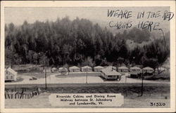 Riverside Cabins and Dining Room Postcard