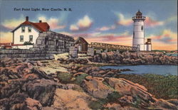 Fort Point Light New Castle, NH Postcard Postcard