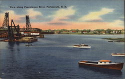 View along Pescataqua River Portsmouth, NH Postcard Postcard