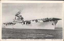 Typical US Navy Aircraft Carrier Postcard Postcard