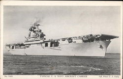 Typical US Navy Aircraft Carrier Postcard