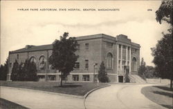 Harlan Paine Auditorium, State Hospital Grafton, MA Postcard Postcard