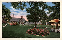 Club House and Administration building, Nippersink Lodge Genoa City, WI Postcard Postcard