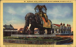 Elephant Motel, Margate City, an old landmark Postcard