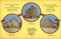Monticello, Jefferson and Boscobel Hotels Postcard