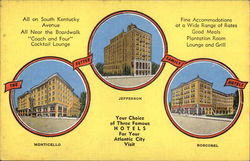 Monticello, Jefferson and Boscobel Hotels Postcard