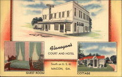 Flanagan's Court and Hotel Macon, GA Postcard Postcard