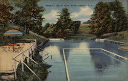 Private Lake of Hotel Rubin Postcard