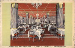 Regency Room, Main Dining Room - Hotel Highland Springfield, MA Postcard Postcard