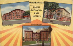 Minneapolis' Finest Economy Rate Hotels Postcard