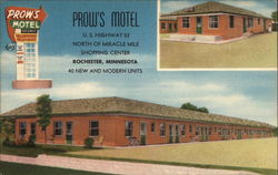 Prow's Motel Rochester, MN Postcard Postcard