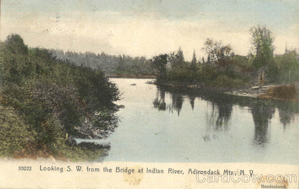 Looking S. W. From The Bridge At Indian River Old Forge New York