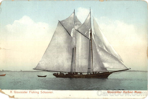 A Gloucester Fishing Schooner, Gloucester Harbor Sailboats