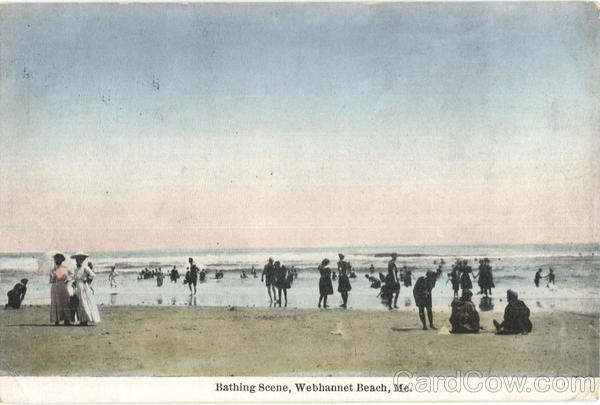 Bathing Scene Webhannet Beach Maine