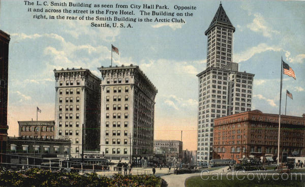 The L. C. Smith Building As Seen From City Hall Park Seattle Washington