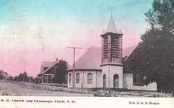 M. E. Church And Parsonage - Tinted Postcard